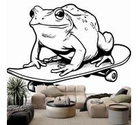 Papel pintado fotográfico de rana de skateboarding no tejido, 450 x 315 cm, moderno, decoración de pared, diseño de dibujos animados, para salón, dormitorio, oficina, pasillo