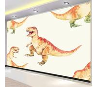 Papel pintado fotográfico efecto 3D Animales Tyrannosaurus Rex 350 x 256 cm Fotomurales Tejido No Tejido Murales Fotográfico Moderno Decoración de Paredes para salón o dormitorio, Beige