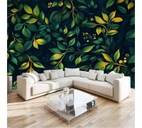 Papel pintado fotográfico efecto 3D William Morris Se Va 500 x 280 cm Fotomurales Tejido No Tejido Murales Fotográfico Moderno Decoración de Paredes para salón o dormitorio, Verde