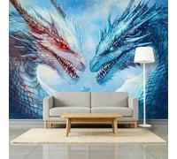 papel pintado fotográfico Fantasía Arte Animales Dragones, 400 x 280 cm Fotomurales no Tejido Papel Pintado Decoración de Pared moderna, Decorativos Murales para Dormitorio Salón TV Pared, Marrón Café