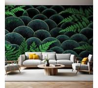 Papel Pintado Fotográfico Hojas de helecho 450 x 315 cm verde Fotomural Panorámico Moderno para Decoración de Pared