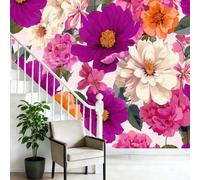 Papel Pintado Fotográfico Infantil No Tejido Floral Póster Gigante, Estilo Abstracto Decoración de Pared Panorámica 3D, Ideal para Dormitorio Infantil, Habitación de Juegos 250 x 175 cm