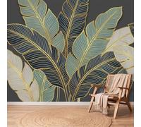 Papel pintado fotográfico moderno tropical con diseño de hojas de follaje vegetal, tamaño XL, efecto 3D, fieltro, moderno, para salón, dormitorio, habitación infantil, decoración de pared, 200 x 140