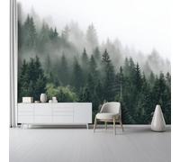 Papel Pintado Fotográfico Naturaleza, 400 x 280 cm mural decoración para Salón Dormitorio Comedor - Bosque De Pinos Cielo Patrón Papel Pintado no tejido(Not Peel And Stick)