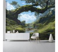 Papel Pintado Fotográfico Naturaleza, 400 x 280 cm mural decoración para Salón Dormitorio Comedor - Fantasía Árboles Musgo Patrón Papel Pintado no tejido(Not Peel And Stick)