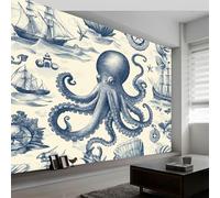 papel pintado fotográfico Navegación Sirenas Faros, 500 x 280 cm Fotomurales no Tejido Papel Pintado Decoración de Pared moderna, Decorativos Murales para Dormitorio Salón TV Pared, Beige