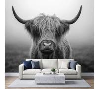 Papel pintado fotográfico no tejido, 200 x 140 cm, animales salvajes, papel pintado panorámico de alta calidad, para sala de estar y dormitorio, vaca, revestimiento de pared