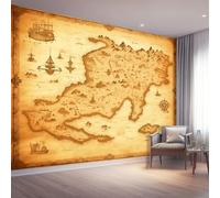 Papel pintado fotográfico no tejido 250 x 175 cm Gigante Póster Mapa De Fantasía Dibujado A Mano Decoración, Integral Decoración de pared de papel tapiz panorámico 3D