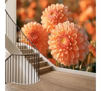 Papel pintado fotográfico no tejido con flores y plantas de campo, para habitación infantil, 350 x 256 cm, efecto 3D, color rosa, papel pintado de pared para sala de estar, fondo de TV, decoración del