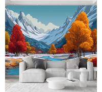 Papel pintado fotográfico no tejido de 450 x 280 cm, diseño de valle de dibujos animados, para salón, dormitorio, oficina, cocina y baño