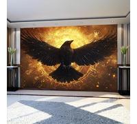 Papel Pintado Fotográfico Pájaros cuervos 400 x 280 cm Retro Fotomural Moderno para Decoración de Pared en Salón u Oficina