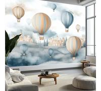 Papel pintado fotográfico para habitación infantil, diseño romántico, globo de pueblo, papel pintado no tejido para salón, dormitorio, niños, papel pintado fotográfico - fácil de colocar 400 x 280 cm