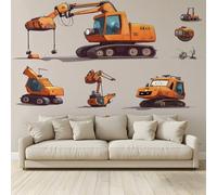 Papel pintado fotográfico para vehículos de construcción, rojo, dibujo animado, fotomural 3D, diseño para paredes, dormitorio, salón, sofá, TV, hotel, pasillo, fondo pintado mural no 300 cm (L) x 210