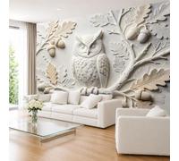 Papel Pintado Fotográfico Retro para Interiores con Diseño De Búho, Mural De Pared De 280 × 200 cm (Ancho X Alto), Mural No Tejido, Decoración De Pared para El Hogar, Póster para Sala De Estar