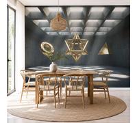 Papel Pintado Fotomural 200X140Cm Espacio De Hormigón Moderno Geometría Industrial Tejido No Tejido Fotomural 3D | Mural De Pared Papel Pintado Decoración Salón Dormitorio, Gris Carbón