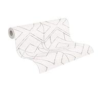 Papel Pintado Geométrico Ava - New York Metropolitan Stories 2 A.S. Création Papel pintado tejido no tejido 10.05 m x 0.53 m Gris Metálico Blanco Fabricado en Alemania 378691 37869-1