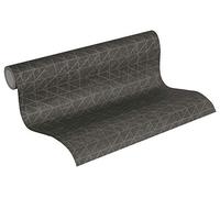Papel Pintado Geométrico Ethnic Origin Papel pintado tejido no tejido 10.05 m x 0.53 m Negro Bronce Fabricado en Alemania de A.S. Création 371741 37174-1