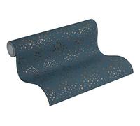 Papel Pintado Geométrico New Walls 50's Glam A.S. Création Papel pintado tejido no tejido 10.05 m x 0.53 m Azul Verde Marrón Fabricado en Alemania 373941 37394-1