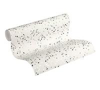 Papel Pintado Geométrico New Walls 50's Glam A.S. Création Papel pintado tejido no tejido 10.05 m x 0.53 m Blanco Negro Plata Fabricado en Alemania 373942 37394-2