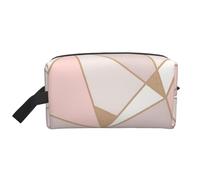 Papel Pintado geométrico Oro Rosa, Bolsa de Maquillaje Bolsa de cosméticos Bolsa de artículos de tocador de Viaje portátil Organizador de Bolsa de Maquillaje