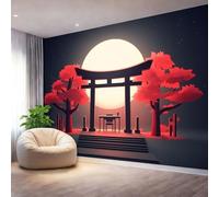 Papel Pintado Gris Oscuro - Papel Pintado Panorámico 200 x 140 cm, Estilo Japonés 3D Puerta Torii Gigante Foto Mural Decoración Del Hogar Para Sala dormitorio comedor oficina