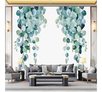 Papel pintado Hoja de eucalipto Simplicity Fotomurales Pared Tejido No Tejido Decorativos Murales Fotográfico Color salvia Moderno Decoración de Paredes 350 x 256 cm