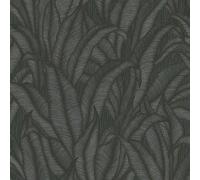 Papel pintado Hojas Botánico (Negro, Floral, 10 x 0,53 m)