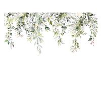 Papel Pintado Hojas verdes Naturaleza Plantas Botánica - Incluye Pegamento - Fotomurales Pared Tejido No Tejido Decorativos Murales Fotográfico XXL Moderno Decoración de Paredes (368x254 cm)