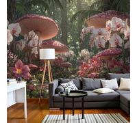 Papel Pintado Hongos 3D Orquídeas Phalaenopsis - Papel Pintado Panorámico 250X175Cm, Verde Bosque Planta De Fantasía Foto Mural Decoración Del Hogar Para Sala Dormitorio Comedor Oficina De Paredes