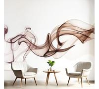 Papel Pintado Humo En Forma De Ola Pared 3D Papel Tapiz - Humo Abstracto Murales Tapiz Fotomural para Sala Cuarto Oficina Salón Tv Fondo Pared Dormitorio Decoración, Blanco