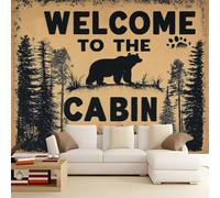 Papel Pintado Infantil 3D Campo Oso Bosque De Pinos Alfabeto 400 x 280 cm - Mural de Pared para Habitación de Niños y Niñas en Tela No Tejida Premium - Diseño Artístico para Soñar Marrón