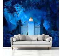Papel Pintado Infantil 3D Fantasía Cuentos De Hadas Bosques Puertas Mágicas 400 x 280 cm - Mural de Pared para Habitación de Niños y Niñas en Tela No Tejida Premium - Diseño Artístico para Soñar Azul