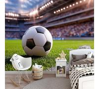 Papel Pintado Infantil 3D Fotografía Moderna Estadio De Fútbol Foco 350 x 256 cm - Mural de Pared para Habitación de Niños y Niñas en Tela No Tejida Premium - Diseño Artístico para Soñar Multicolor