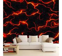 Papel Pintado Infantil 3D Textura Artística Y Brillante De Lava 400 x 280 cm - Mural de Pared para Habitación de Niños y Niñas en Tela No Tejida Premium - Diseño Artístico para Soñar Negro