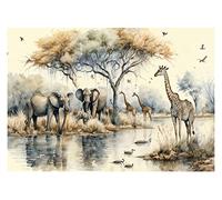 Papel Pintado Infantil Animales Selva Bosque Niña - Incluye Pegamento - Fotomurales Pared Tejido No Tejido Decorativos Murales Fotográfico XXL Moderno Decoración de Paredes (368x254 cm)