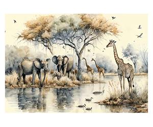Papel Pintado Infantil Animales Selva Bosque Niña - Incluye Pegamento - Fotomurales Pared Tejido No Tejido Decorativos Murales Fotográfico XXL Moderno Decoración de Paredes (254x184 cm)