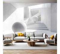 Papel Pintado Infantil Arquitectura de espacios interiores 250 x 175 cm White Fotomural Decorativo de Pared Tejido No Tejido