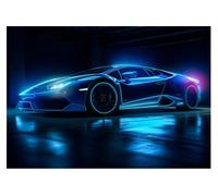 Papel Pintado Infantil Coche Deportivo Efecto 3D Gaming Niño - Incluye Pegamento - Fotomurales Pared Tejido No Tejido Decorativos Murales Fotográfico XXL Moderno Decoración de Paredes (312x219 cm)