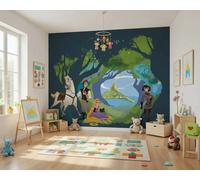 Papel Pintado Infantil Disney Rapunzel Mural Pared Princesa Verde 280x350 cm