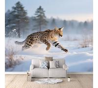 Papel Pintado Infantil Guepardo Veloz, Murales De Pared Carrera De Gatos De África 450X315cm Decoración De Pared Moderna Refresca Tu Hogar Al Instante Para Salón Solo Aplicar El