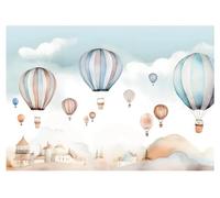 Papel Pintado Infantil Habitación Globos Nubes Cielo Pastel - Incluye Pegamento - Fotomurales Pared Tejido No Tejido Decorativos Murales Fotográfico XXL Moderno Decoración de Paredes (416x254 cm)