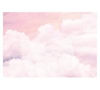 Papel Pintado Infantil Nubes Chicas Cielo Rosa Manta Pastel - Incluye Pegamento - Fotomurales Pared Tejido No Tejido Decorativos Murales Fotográfico XXL Moderno Decoración de Paredes (416x254 cm)