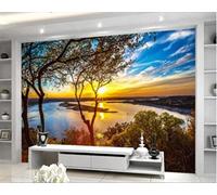 Papel pintado Lagos 3D moderno sala de estar dormitorio TV Fondo Mural tapiz Decoración sofá 300cm×210cm (ancho x alto)