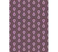 Papel Pintado Lila y Rosa Claro Retro Gráfico con Diseño - Lila, Negro