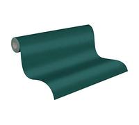 Papel Pintado Liso New Elegance Papel pintado tejido no tejido 10.05 m x 0.53 m Verde Fabricado en Alemania de A.S. Création 375555 37555-5