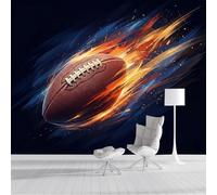 Papel Pintado Llama Fútbol Americano 400x280cm Fotomurales Seda Estilo De Llama Dinámico, Realismo Papel Tapiz Grande Murales Fotográfico Moderno Decoración De Paredes, Marrón