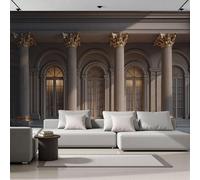 Papel Pintado Louvre Arcos Columnas Piedra Paisaje 500An×350Al cm Efectos 3D Papel Tapiz, Arquitectura Clásica Fotográfico Tejido No Tejido XXL Póster Fotomurales Pared Para Dormitorio Salón Murales