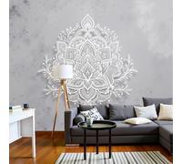 Papel Pintado Mandala Paisley 3D Salón Dormitorio Fotomurales Pared Mármol Minimalista Decorativos 3D Murales Fotográfico Papel Tapiz Moderno Gris Decoración De Paredes, 250X175Cm