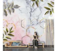 Papel Pintado Mármol Fotomurales Decorativos Pared Geometría Moderna Murales de Pared 3D Papel de Parede Fotográfico para Salón o Dormitorio 150x105 cm 1082b