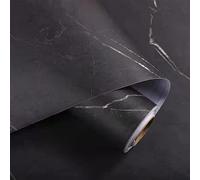 Papel pintado mate grueso patrón de mármol gris autoadhesivo papel tapiz impermeable película muebles encimera de cocina a prueba de aceite adhesivo de pared de roca (Color: negro, tamaño: 60 cm x 200